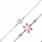 Ebuz Gümüş Rose Pembe Lotus Çiçeği Bileklik