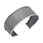 Ebuz Gümüş Eskitme Desenli Kadın Bilezik