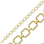 Ebuz Gümüş Gold Kare Taşlı Kadın Bileklik