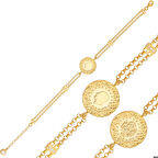 Ebuz Gümüş Çeyrek Altın Kaplama Kadın Bileklik