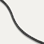 Ebuz Gümüş Siyah Taşlı Su Yolu Bileklik