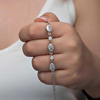 Ebuz Gümüş Oval Taşlı Kadın Bileklik