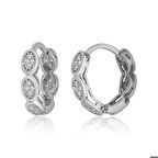 Ebuz Gümüş Zirkon Taşlı Halka Kadın Küpe