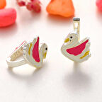 Ebuz Gümüş Kuğu Çocuk Küpesi