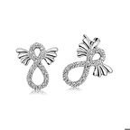 Ebuz Gümüş Kanatlı Sonsuzluk Çivili Küpe