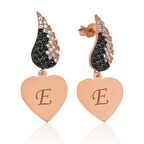 Ebuz Gümüş Kanatlı Kalp Küpe