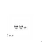 Ebuz Gümüş Top Küpe - 3 mm