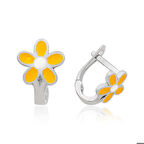 Ebuz ​Gümüş Sarı Çiçek Çocuk Küpesi