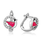 Ebuz Gümüş Kuş Çocuk Küpesi