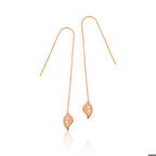 Ebuz Gümüş Zincir Yaprak Küpe