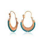 Ebuz Gümüş Turkuaz Taşlı Bohem Küpe