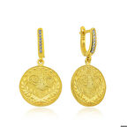 Ebuz Gümüş Reşat Detaylı Mengeçli Küpe