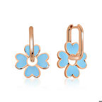 Ebuz ​Gümüş Fosforlu Mavi Yonca Küpe