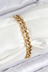 316L Çelik Klasik Kalın Zincir Model Gold Renk Kadın Bileklik