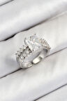Pirinç  Büyük Zirkon Taşlı Model Gümüş Renk Kadın Yüzük