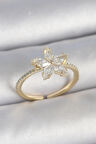 Pirinç Gold Renk Zirkon Taşlı Yıldız Model Ayarlanabilir Kadın Yüzük - EBJ250501W33611