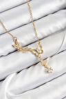Zirkon Taşlı Kelebek Model Gold Renk Kadın Kolye - EBJ250726W36936