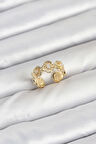 Pirinç Gold Renk Yonca Model Kadın Yüzük - EBJ250927W37981