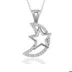 Ebuz Gümüş Ay Yıldız Kadın Kolye