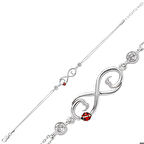 Ebuz Gümüş Uğur Böcekli Sonsuzluk Kadın Bileklik