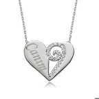 Ebuz Gümüş Canım Kalp Kadın Kolye