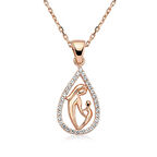 Ebuz Gümüş Damla Anne Çocuk Kolyesi