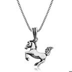 Ebuz ​Gümüş Şahlanmış At Kolye