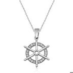 Ebuz Gümüş Gemi Dümeni Kolye