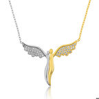 Ebuz Gümüş Kanatlı Melekler Kadın Kolye