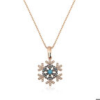 Ebuz Gümüş Rose Kar Tanesi Kadın Kolye