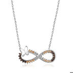 Ebuz Gümüş Kelebekli Sonsuzluk Kolye