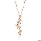 Ebuz Gümüş Rose Sarmaşık Kadın Kolye