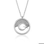 Ebuz Gümüş Ay Yıldız Kadın Kolye