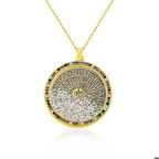 Ebuz Gümüş Miks Taşlı Esmaül Hüsna Kadın Kolye