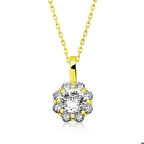 Ebuz Gümüş Gold Çiçek Kolye