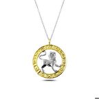 Ebuz ​Gümüş Gold Aslan Burcu Kolye