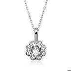 Ebuz Gümüş Çiçek Kolye