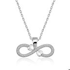 Ebuz Gümüş Sonsuzluk Kalpler Kadın Kolye