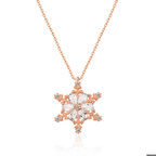 Ebuz ​Gümüş Rose Kar Çiçeği Kadın Kolye