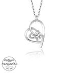 Ebuz Swarovski Taşlı Gümüş Kalp Kadın Kolye
