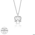 Ebuz Swarovski Taşlı Gümüş Melek Kadın Kolye