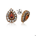 Ebuz Gümüş Otantik Damla Çivili Küpe