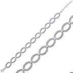 Ebuz Gümüş Oval Taşlı Kadın Bileklik