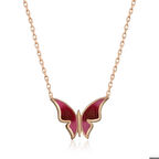 Ebuz Gümüş Rose Minimal Kelebek Kadın Kolye