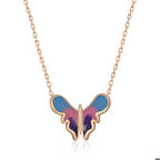 Ebuz Gümüş Rose Minimal Kelebek Kadın Kolye