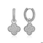 Ebuz Gümüş Halka Yonca Kadın Küpe