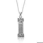 Ebuz Gümüş Silindir Cevşen Dualı Kolye