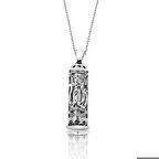 Ebuz Gümüş Silindir Cevşen Dualı Kolye