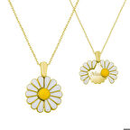 Ebuz Gümüş Gold Kişiye Özel Papatya Kolye