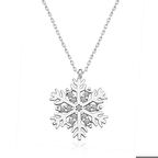 Ebuz Gümüş Rodyum Kar Tanesi Kadın Kolye